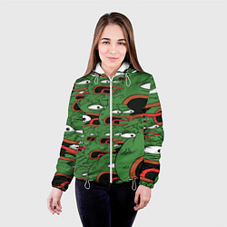 Куртка с капюшоном женская Пепе лягушка, цвет: 3D-белый — фото 2