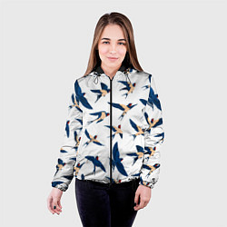 Куртка с капюшоном женская Ласточки парят в небе, цвет: 3D-черный — фото 2