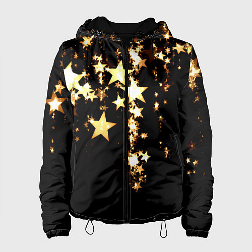Женская куртка Золотые праздничные звезды / 3D-Черный – фото 1