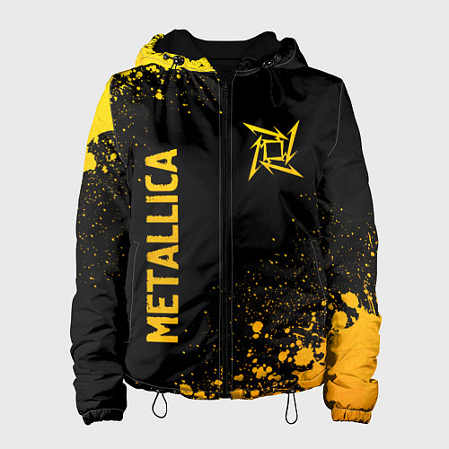 Женская куртка Metallica - gold gradient: надпись, символ / 3D-Черный – фото 1