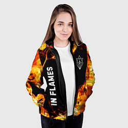 Куртка с капюшоном женская In Flames и пылающий огонь, цвет: 3D-черный — фото 2