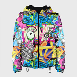 Женская куртка Велосипедист и глаз граффити
