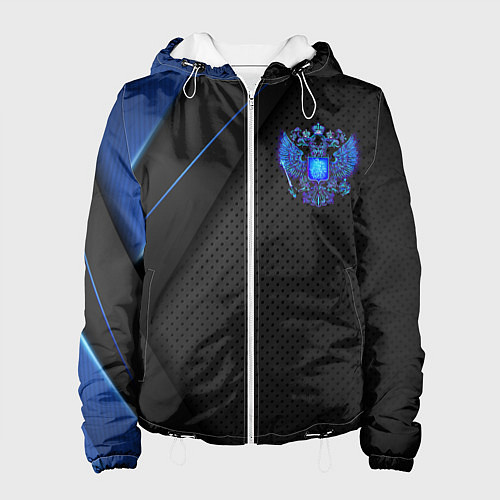 Женская куртка Черно-синий герб России / 3D-Белый – фото 1