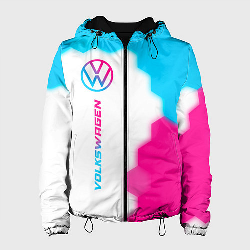 Женская куртка Volkswagen neon gradient style: по-вертикали / 3D-Черный – фото 1
