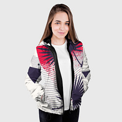 Куртка с капюшоном женская Треугольники и пальмы, цвет: 3D-черный — фото 2