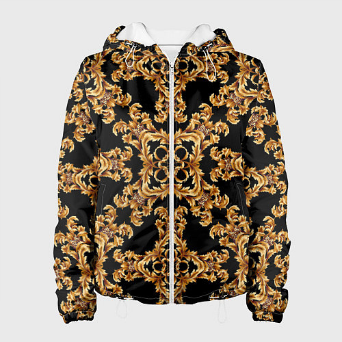 Женская куртка Золотая гжель ретро цветы / 3D-Белый – фото 1