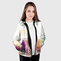 Куртка с капюшоном женская Пиксельнaя абстракция, цвет: 3D-черный — фото 2