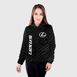 Куртка с капюшоном женская Lexus карбоновый фон, цвет: 3D-черный — фото 2
