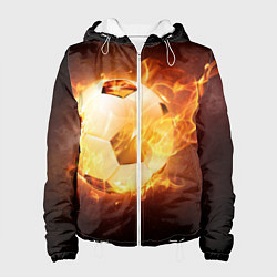 Женская куртка Футбольный мяч огонь