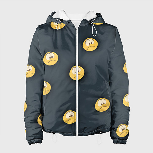 Женская куртка Грусть смайла / 3D-Белый – фото 1