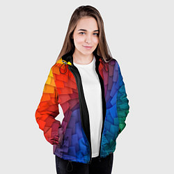 Куртка с капюшоном женская Листы цветной бумаги, цвет: 3D-черный — фото 2