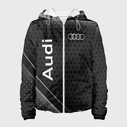Куртка с капюшоном женская Audi карбон, цвет: 3D-белый