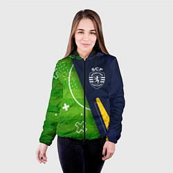 Куртка с капюшоном женская Sporting football field, цвет: 3D-черный — фото 2