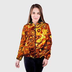 Куртка с капюшоном женская Авангардный красочный паттерн, цвет: 3D-черный — фото 2