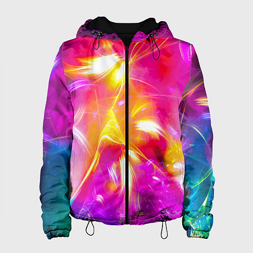 Женская куртка Цветные огни в ночи / 3D-Черный – фото 1