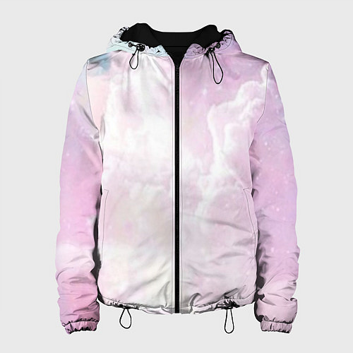 Женская куртка Розовые облака на голубом небе / 3D-Черный – фото 1