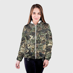 Куртка с капюшоном женская Мануловый камуфляж, цвет: 3D-белый — фото 2