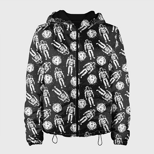 Женская куртка Космонавт и планета / 3D-Черный – фото 1