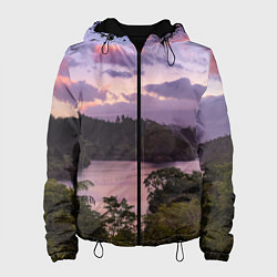 Женская куртка Пейзаж вечерней реки и леса