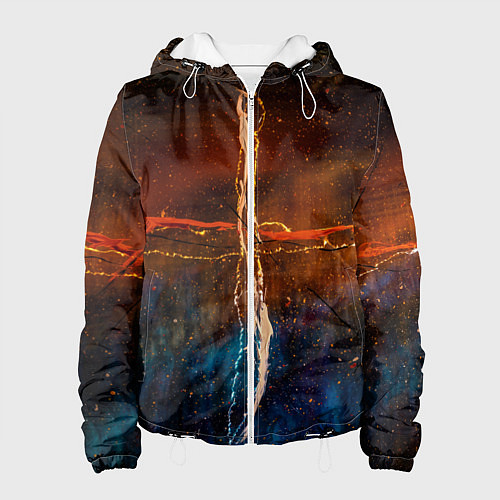 Женская куртка Тени, блёстки и краски во тьме / 3D-Белый – фото 1