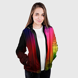 Куртка с капюшоном женская Цветной спектр, цвет: 3D-черный — фото 2