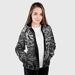 Куртка с капюшоном женская Стальные узоры, цвет: 3D-черный — фото 2