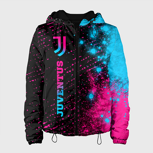 Женская куртка Juventus - neon gradient: по-вертикали / 3D-Черный – фото 1