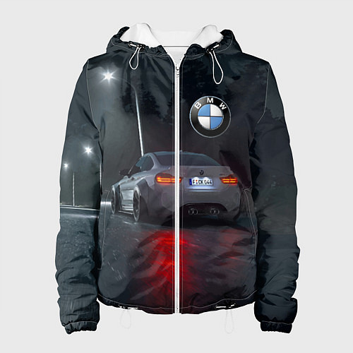 Женская куртка Крутая бэха на ночной трассе / 3D-Белый – фото 1