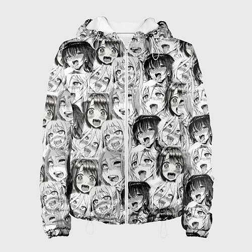 Женская куртка Разные девушки Ахегао / 3D-Белый – фото 1