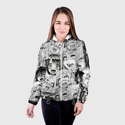 Куртка с капюшоном женская Девушки из Ахегао, цвет: 3D-белый — фото 2