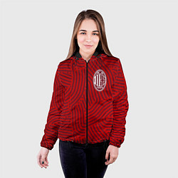 Куртка с капюшоном женская AC Milan отпечатки, цвет: 3D-черный — фото 2