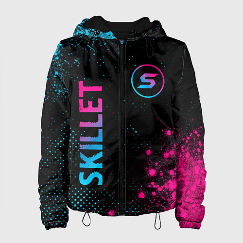 Женская куртка Skillet - neon gradient: надпись, символ / 3D-Черный – фото 1