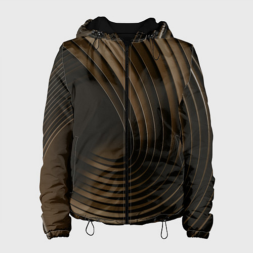 Женская куртка Тёмное-золотые пластины во тьме / 3D-Черный – фото 1