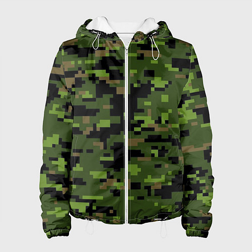 Женская куртка Камуфляж лесной пиксель / 3D-Белый – фото 1
