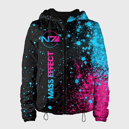 Женская куртка Mass Effect - neon gradient: по-вертикали / 3D-Черный – фото 1