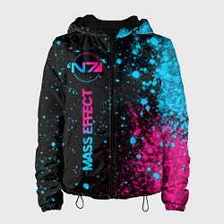 Куртка с капюшоном женская Mass Effect - neon gradient: по-вертикали, цвет: 3D-черный