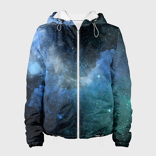 Женская куртка Акварель галактики / 3D-Белый – фото 1
