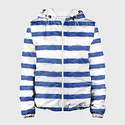Куртка с капюшоном женская Рыбы в полоску, цвет: 3D-белый