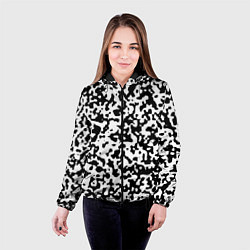 Куртка с капюшоном женская Камуфляж Cowskin мелкий, цвет: 3D-черный — фото 2
