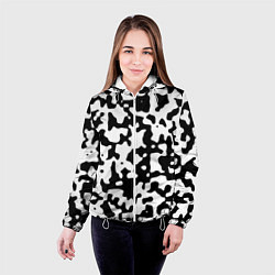 Куртка с капюшоном женская Камуфляж Cowskin средний, цвет: 3D-белый — фото 2