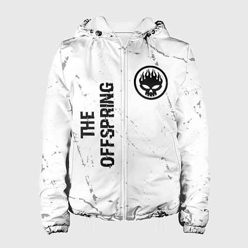 Женская куртка The Offspring glitch на светлом фоне: надпись, сим / 3D-Белый – фото 1