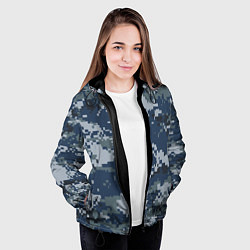 Куртка с капюшоном женская Камуфляж Росгвардия цифра, цвет: 3D-черный — фото 2