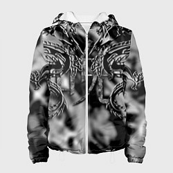 Женская куртка Оттенки серого черные трайбл драконы татуировка