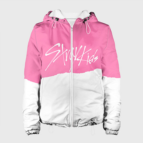 Женская куртка Stray Kids pink and white / 3D-Белый – фото 1