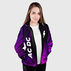 Куртка с капюшоном женская AC DC violet plasma, цвет: 3D-черный — фото 2