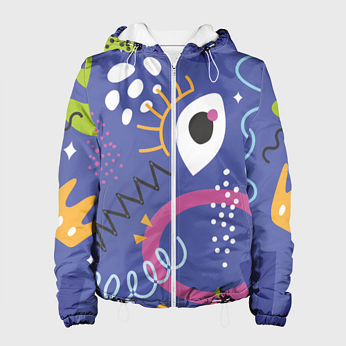 Женская куртка Абстракция глаз корона / 3D-Белый – фото 1