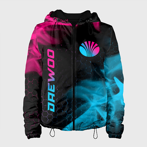 Женская куртка Daewoo - neon gradient: надпись, символ / 3D-Черный – фото 1