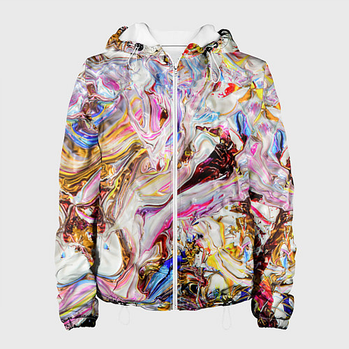 Женская куртка Aesthetic visual art galaxy slime / 3D-Белый – фото 1