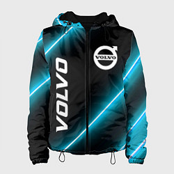Куртка с капюшоном женская Volvo неоновые лампы, цвет: 3D-черный