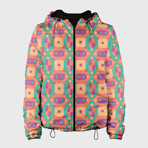 Женская куртка Паттерн мозайка / 3D-Черный – фото 1
